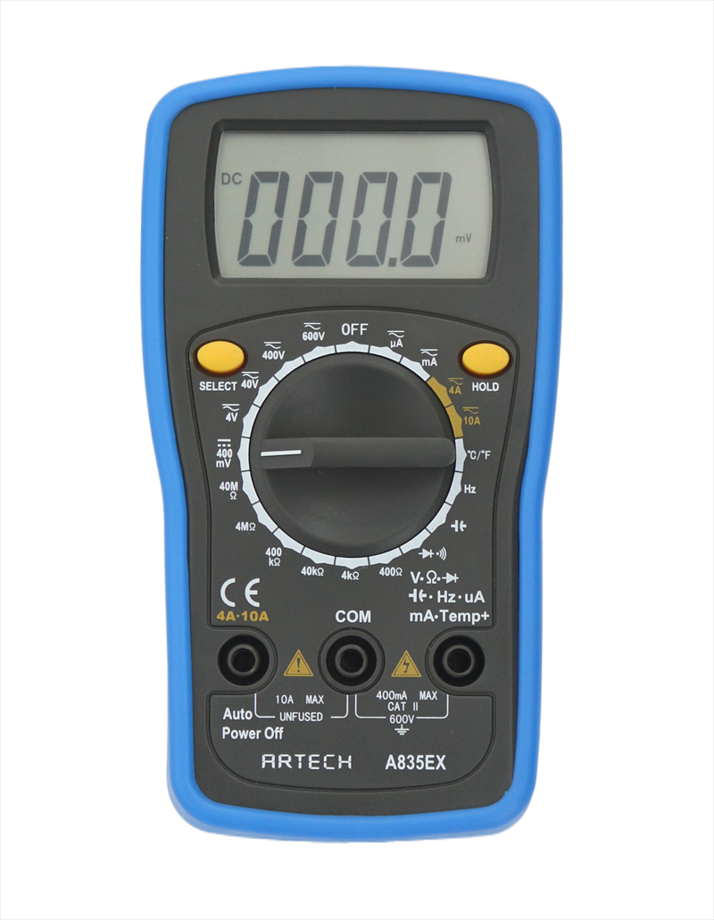 A835EX Manual Range, Auto Range for Hz & Cap. Measurement